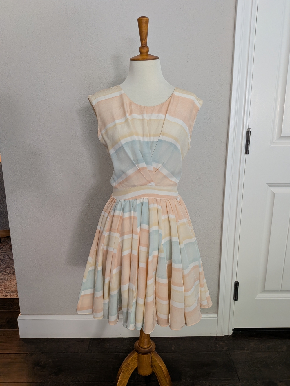 Paper Crown Pastel Striped Flowy Dress
